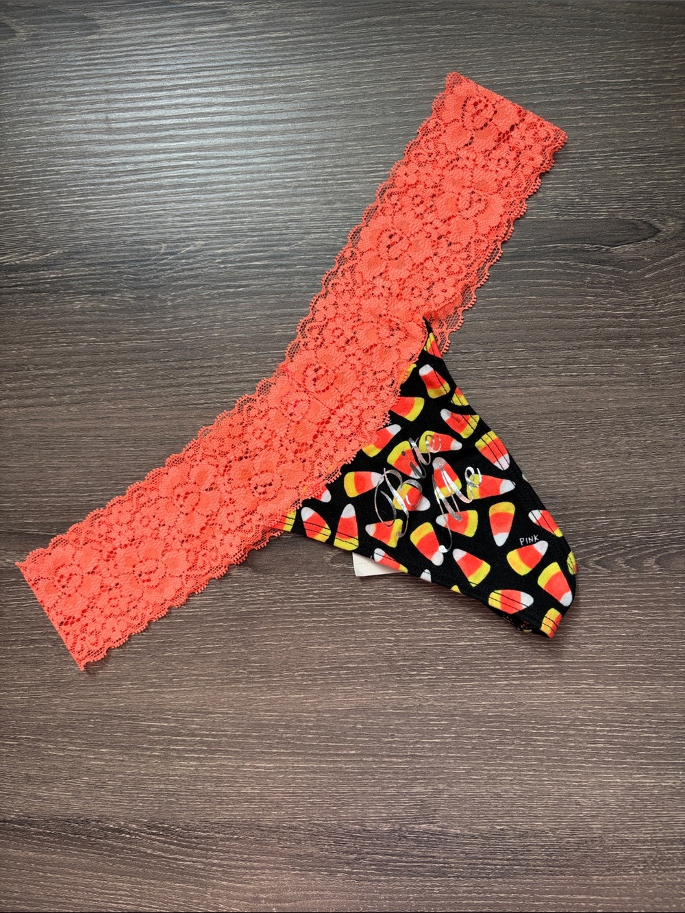 Very Rare NWT Victoria's Secret Candy Corn "Bite Me" Extra Low Rise Thong
